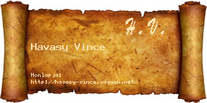 Havasy Vince névjegykártya